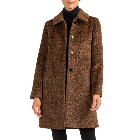 SOFIA CASHMERE Wool & Suri Alpaca Blend Car COAT Size 12 L Brown NEW $1195 - Picture 3 of 11